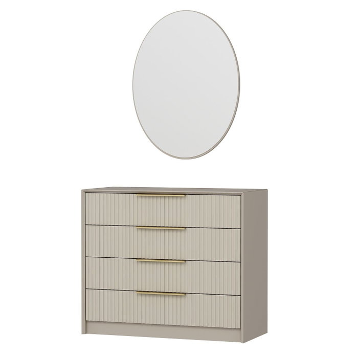 Hanah Home Kale Luxe - 7940 Cómoda con Espejo en Color Piedra